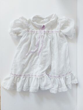 90s White Eyelet Lace Dress Cottagecore‎ 3T Sears Victorian Vintage Prairie